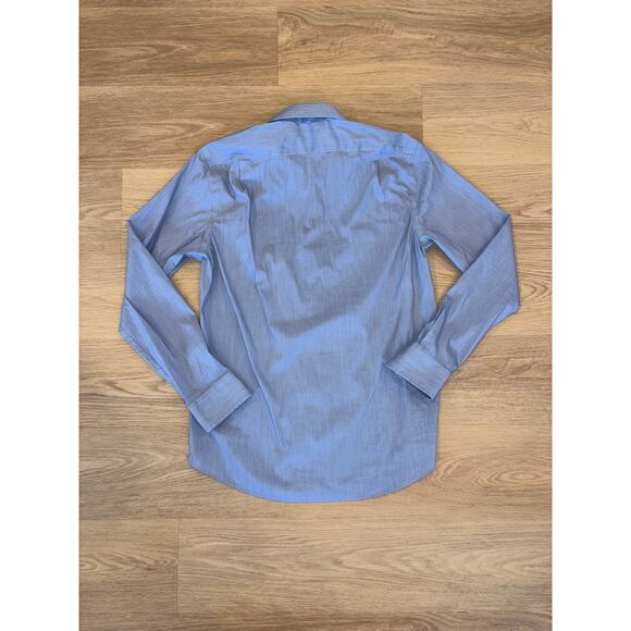 Lauren by Ralph Lauren slim fit blue long sleeve button up size 16 34/35 L - Picture 3 of 3